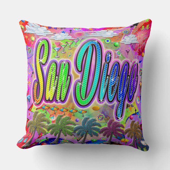 Cojín Decorativo Pillow Vista Express de San Diego (Anverso)
