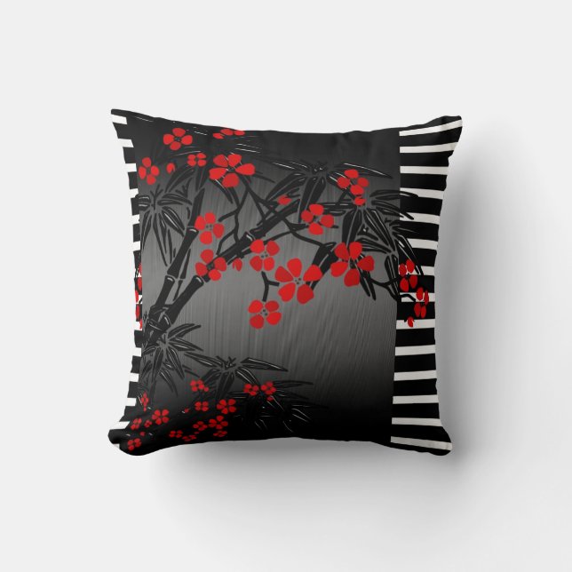 Cojín Decorativo Pillows Asia Black Bamboo Blossom (Anverso)