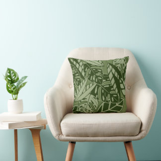 Cojín Decorativo PillowTropical Summer Foliage Texture - Moss Green