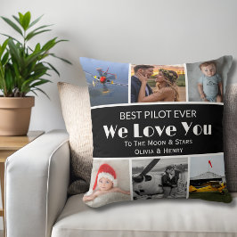 Cojín Decorativo Pilot Modern 'We Love You' Custom Photo Collage