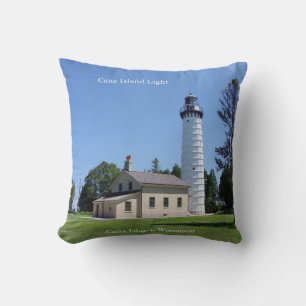 Cojín Decorativo Piloto cuadrado de Cana Island Light
