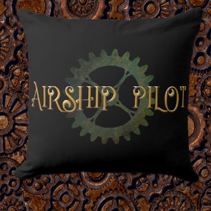 Cojín Decorativo Piloto de Dirigible Steampunk 