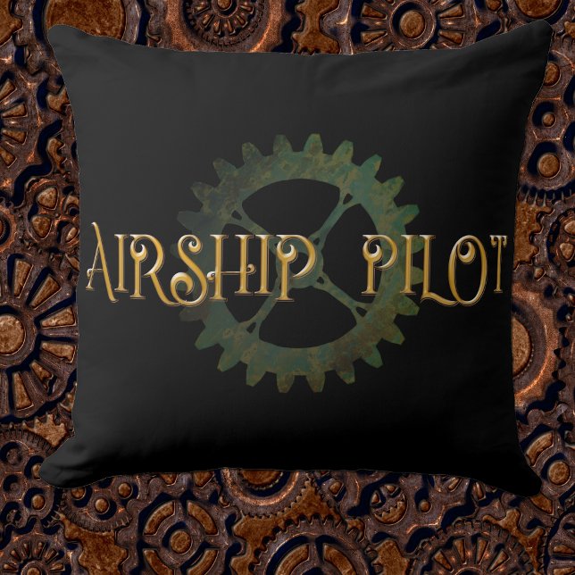 Cojín Decorativo Piloto de Dirigible Steampunk  (Subido por el creador)
