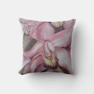 COJÍN DECORATIVO PILOTO DE ORQUILLO EXÓTICO ROSA Y PURPLE