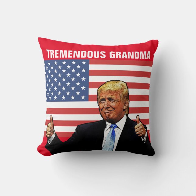 COJÍN DECORATIVO PILOTO GRANDMA DONALD TRUMP PARA TREMENDO GRANDMA (Anverso)