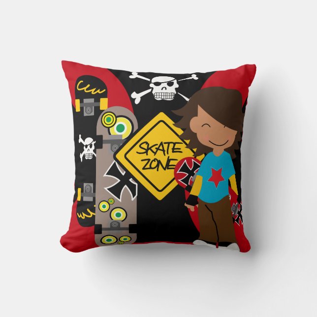Cojín Decorativo Piloto para patinar en Skateboarding Zone (Anverso)