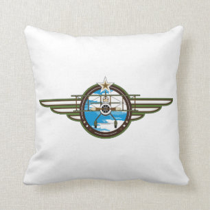 Cojín Decorativo Piloto y biplano lindos de la fuerza aérea