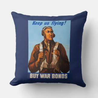 Cojín Decorativo Pilotos de Combate Aviadores Afroamericanos de la 