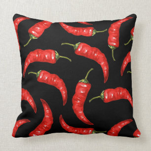 Cojín Decorativo Pimientos de chile en negro