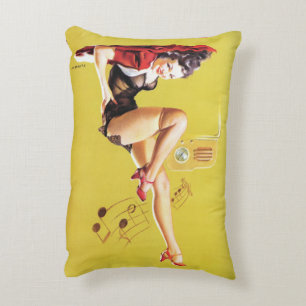 Cojín Decorativo Pin de radio del vintage del juego para arriba