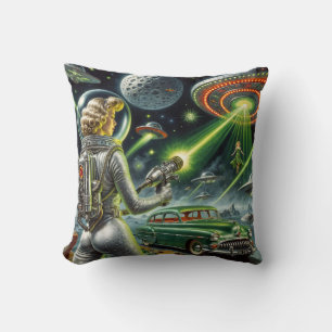 Cojín Decorativo Pin-Up de Ciencia Ficción