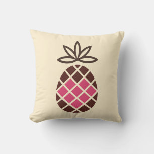 Cojín Decorativo Piña de chocolate con corazón rosa