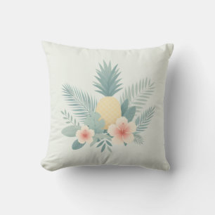 Cojín Decorativo Piña floral y Hawaiana