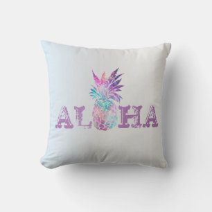 Cojín Decorativo Piña Hawaiana Aloha, Plata