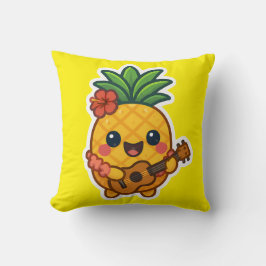 Cojín Decorativo Piña Kawaii sonriente - Tropical