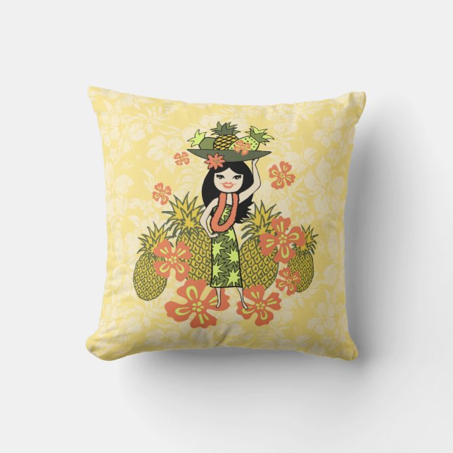 Cojín Decorativo Piña Luau Hawaii Pillows cuadradas (Anverso)