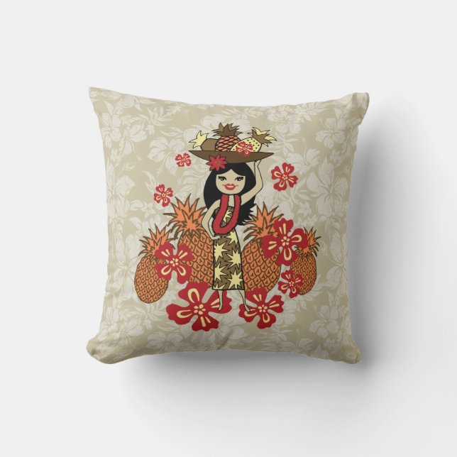 Cojín Decorativo Piña Luau Hawaii Pillows cuadradas (Anverso)
