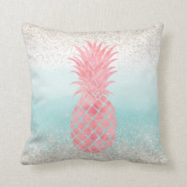 Cojín Decorativo Piña tropical color rosa gris