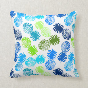 Cojín Decorativo Piña tropical de Momona Hawaiana reversible