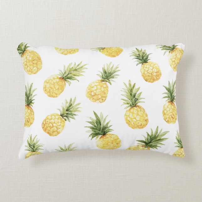 Cojín Decorativo Piñas Amarillas Tropicales (Anverso)