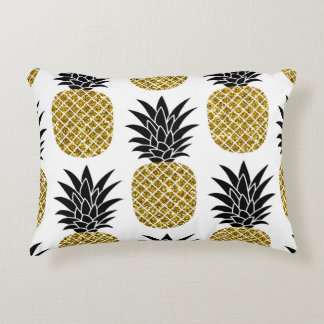 Cojín Decorativo Piñas de oro: sin soldadura blanca de mano.