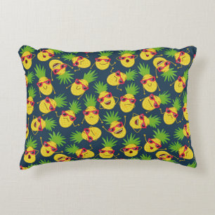 Cojín Decorativo Piñas de perro, dibujadas a mano, patrón de verano