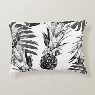 Cojín Decorativo Piñas, hojas de selva tropical. Hermosa costura