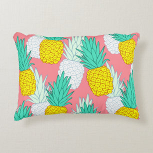 Cojín Decorativo Piñas Tropicales: Moda Personalizado Roja.