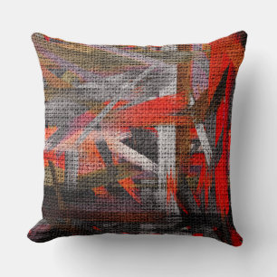 Cojín Decorativo Pincel de pintura de color abstracto Burlap Rústic