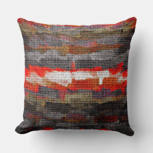 Cojín Decorativo Pincel de pintura de color abstracto Burlap Rústic