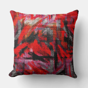 Cojín Decorativo Pincel de pintura de color abstracto Burlap Rústic