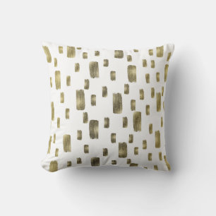 Cojín Decorativo Pincel Moderno Brocha Dorado Cobre Bronce Brillo