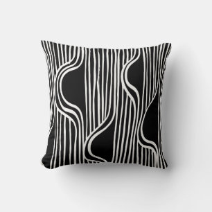 Cojín Decorativo Pincel patrón de grunge. Vintage blanco y negro. a