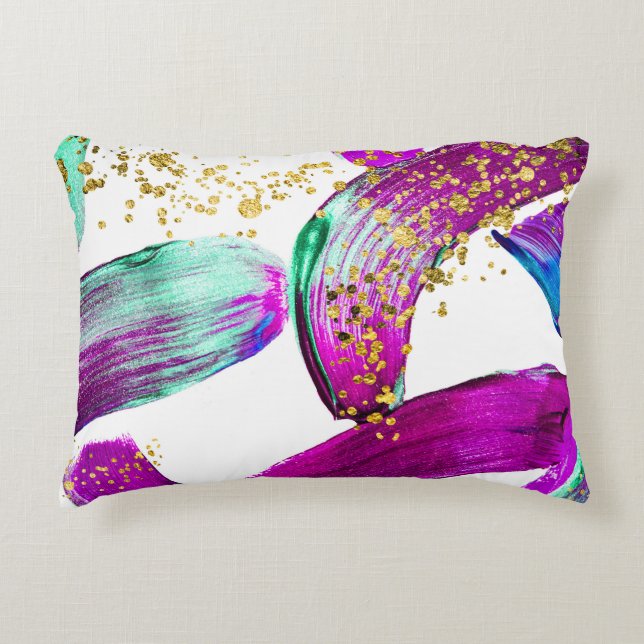 Cojín Decorativo Pincel ultravioleta: arte abstracto (Anverso)