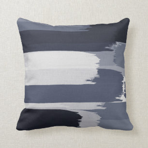 Cojín Decorativo Pinceles azul gris índigo