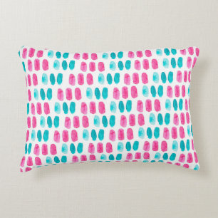 Cojín Decorativo Pinceles de color rosa azul. Patrón de pintura abs