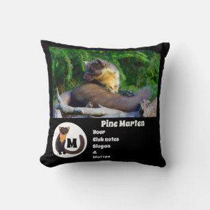 Cojín Decorativo Pine Marten Photo Monogram Nombre
