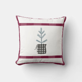 Cojín Decorativo Pine Tree Black Red Holiday Country Plage