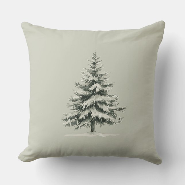 Cojín Decorativo Pine Tree Covered with snow (Anverso)