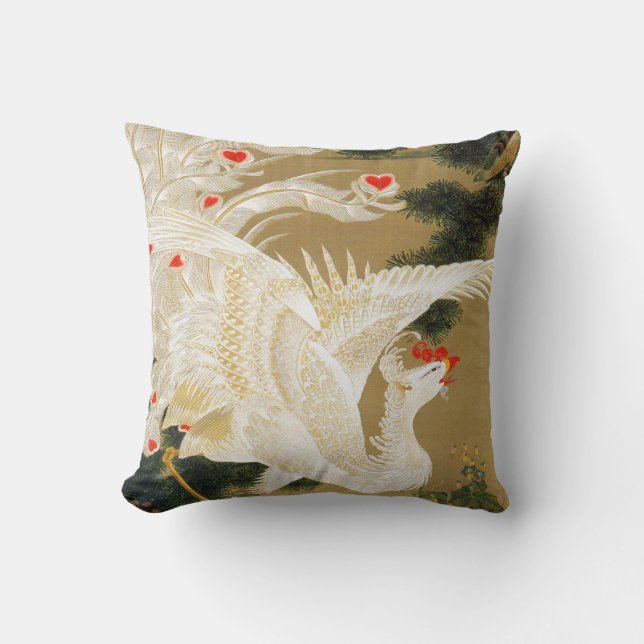 Cojín Decorativo Pine Tree & Phoenix (Love Heart Phoenix), Jakuchu (Anverso)