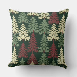 Cojín Decorativo Pine Trees Red Green