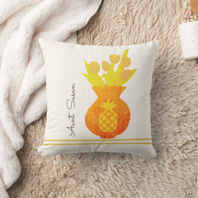 Cojín Decorativo Pineapple Tulip Moderno Floral Elegante nombre de  (Manta)