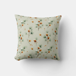 Cojín Decorativo Pinecones de invierno y ramas de nieve