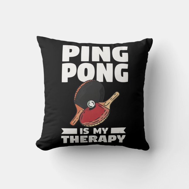 Cojín Decorativo Ping Pong Es Mi Terapia Mesa Tenis (Anverso)