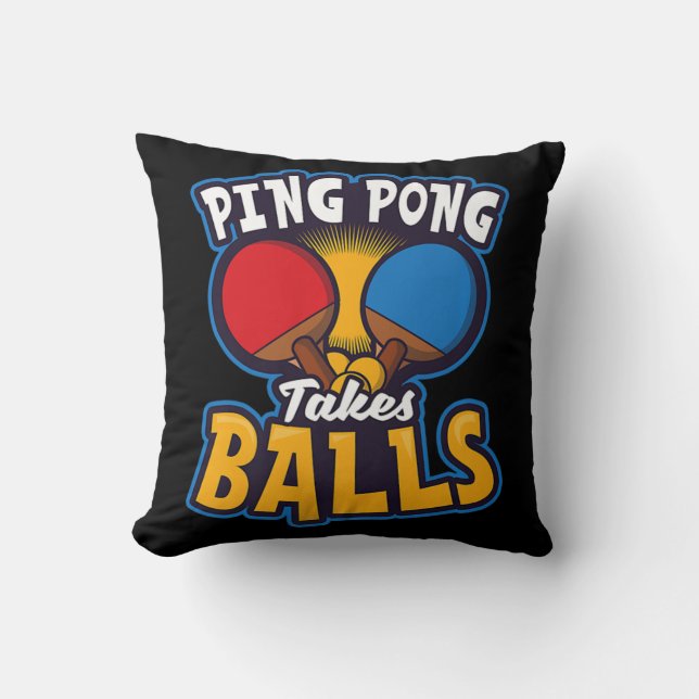 Cojín Decorativo Ping Pong Toma Bolas Diseño Mesa de Tenis (Anverso)