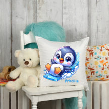 Pingüino Adorable Deslizándose en Hielo Personaliz