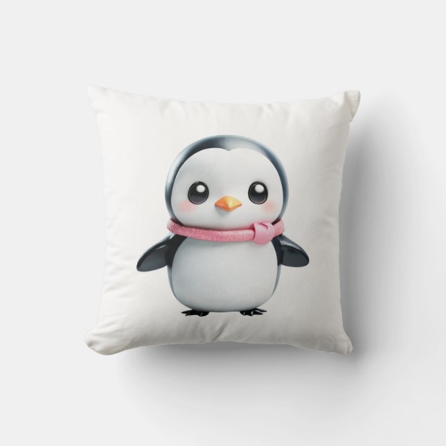 Cojín Decorativo Pingüino amigable (Anverso)