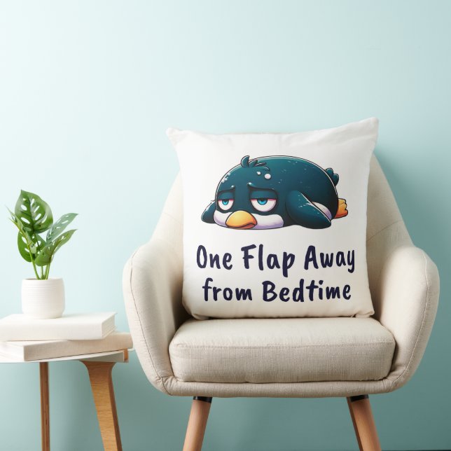 Cojín Decorativo Pingüino cansado y desmotivado (Silla)