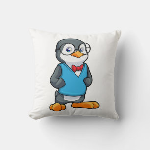 Cojín Decorativo Pingüino como nervioso con gafas
