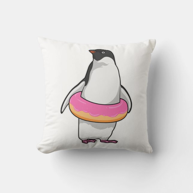 Cojín Decorativo Pingüino con Donut (Anverso)
